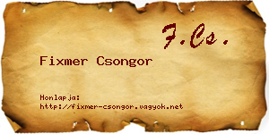 Fixmer Csongor névjegykártya